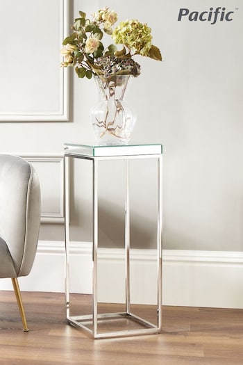 Pacific Mirrored Glass and Silver Square Side Table (B45620) | £230