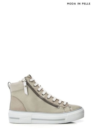 Moda in Pelle Grey Annaken High Top Chunky Sole Lace Up Trainers (B45628) | £139