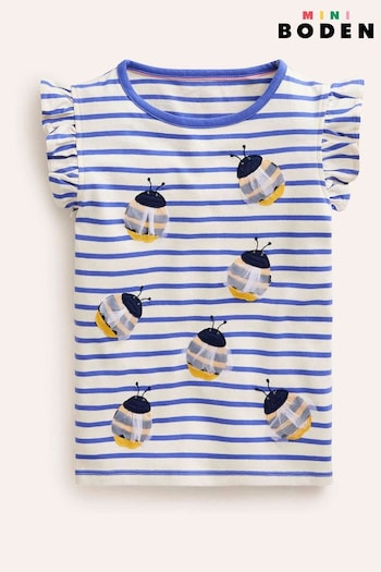 Boden Blue Flutter Short Sleeve T-Shirt (B45669) | £19 - £21