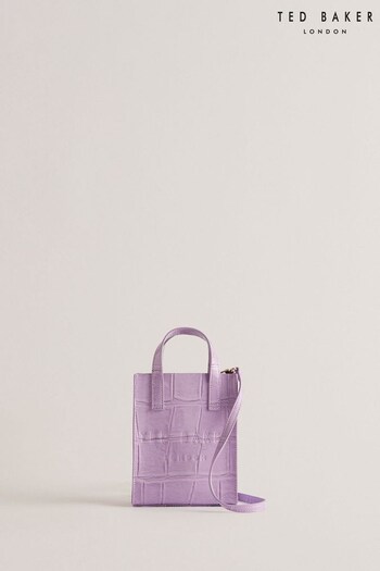 Ted Baker Gatocon Purple Croc Effect Mini Icon Bag (B45677) | £35