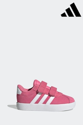 adidas Pink/White VL Court 3.0 Trainers (B45691) | £30