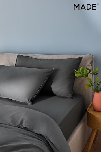 MADE.COM Charcoal Grey Cosy Cotton Pillowcase Set (B45801) | £15