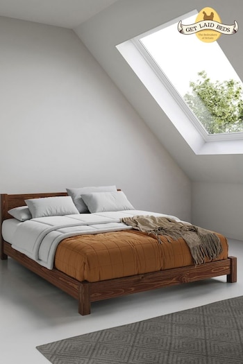 Get Laid Beds Coffee Bean Brown Low Tokyo Solid Wood Bed (B45935) | £555 - £705