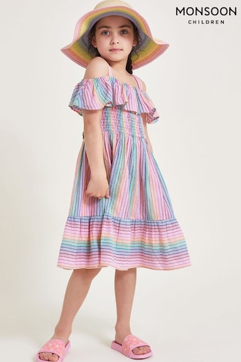 Monsoon Stripe Frill Beach Dress (B45984) | £25 - £29