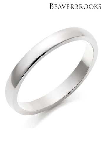 Beaverbrooks 9ct White Gold Court Wedding Ring (B46006) | £325