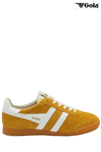Gola Yellow Ladies Elan Suede Lace-Up Trainers (B46013) | £90