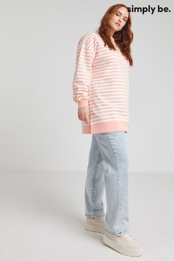 Simply Be Pink Side Split Sweatshirt Tunic (B46027) | £28