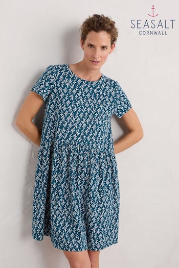 Seasalt Cornwall Blue Tall Short Sleeve Sea Mirror Dress (B46247) | £56