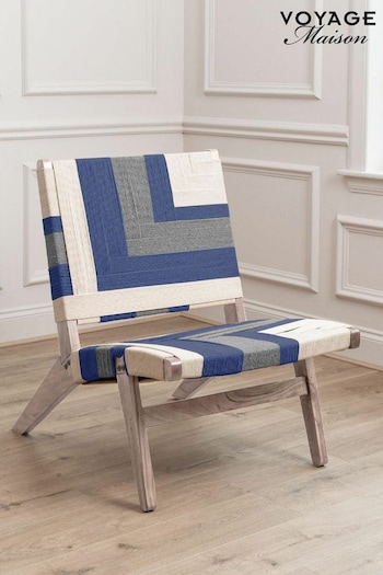 Voyage Maison Blue Ballari Geometric Boho Chair (B46370) | £380