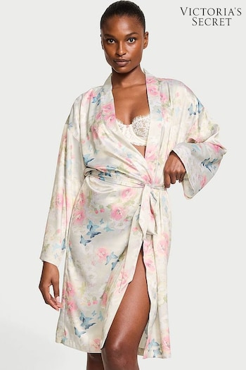 Victoria's Secret Pink Delicate Garden Print Satin Midi Robe (B46458) | £59