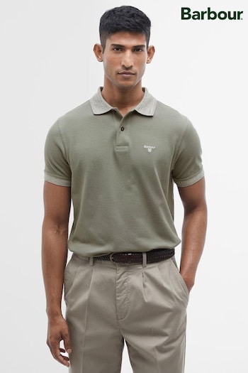 Barbour® Green Marlton Contrast Collar Polo Shirt (B46469) | £60