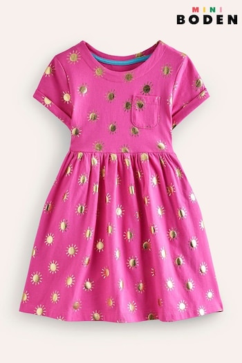 Boden Pink Short Sleeved Fun Jersey Dress (B46559) | £21 - £23