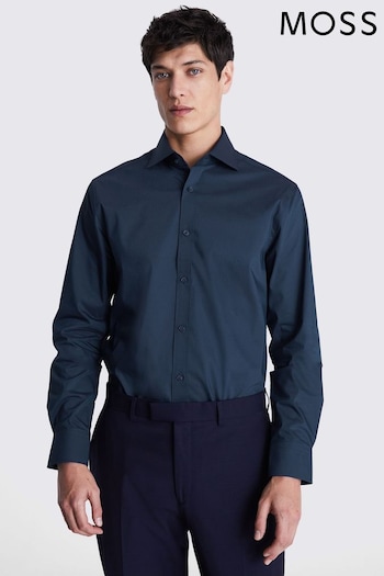 MOSS Tailored Fit Blue Stretch Shirt (B46581) | £35