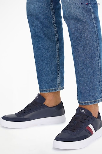 Tommy Hilfiger Blue Cupset Leather Trainers (B46650) | £120