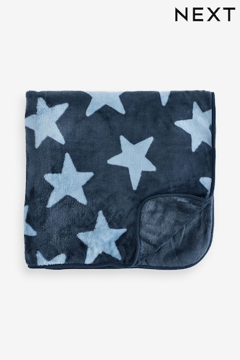 Blue Stars Fleece Baby Blanket (B46659) | £14