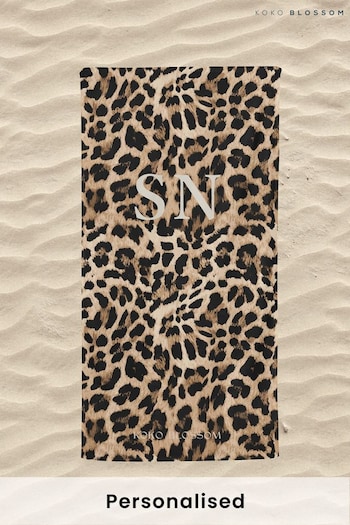 Personalised Leopard Print Beach Towel by Koko Blossom (B46771) | £30