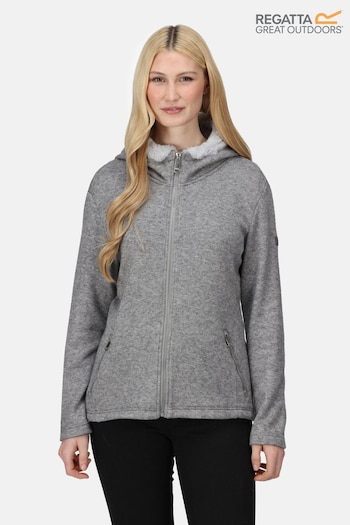 Regatta Grey Avalynn Full Zip Lined Hood Fleece (B46798) | £39