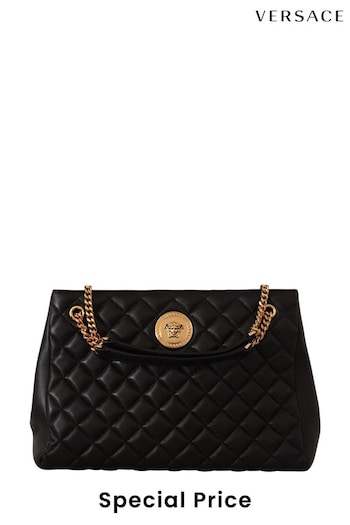 Versace Nappa Leather Medusa Large Pre-owned Tote Black Bag (B46833) | £2,315