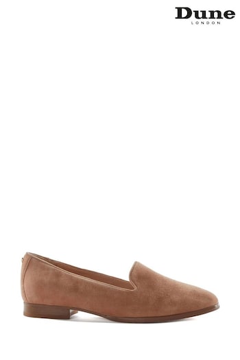 Dune London Brown Glassi Slipper Cut Plain Loafers (B46886) | £75