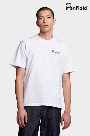 Penfield Mens Relaxed Fit Valley White T-Shirt (B47196) | £30
