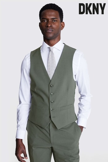 MOSS Green DKNY Slim Fit Sage Waistcoat (B47331) | £120