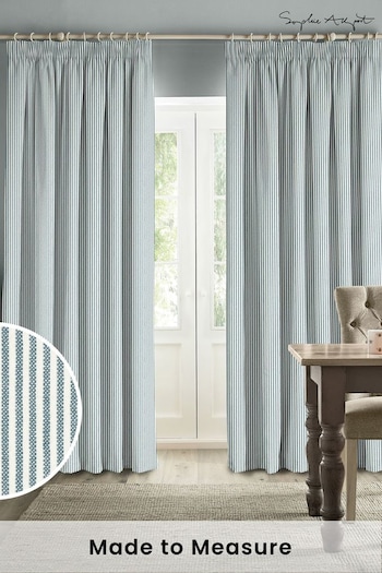 Sophie Allport Blue Stamford Stripe Made to Measure Curtains (B47413) | £91