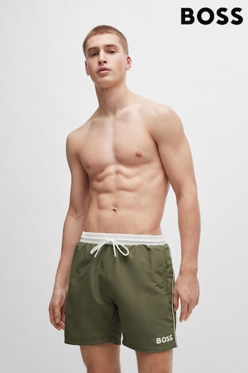 BOSS Green Contrast-logo Swim Shorts In Recycled Material (B47472) | £49