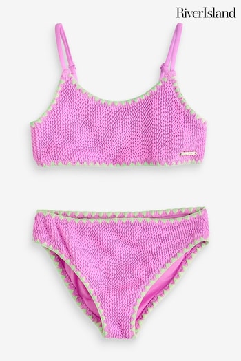 River Island Purple Girls Textured Bikini Set (B47653) | £19 - £22