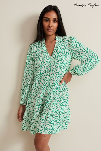 Phase Eight Petite Green Penele Swing Dress (B47724) | £89