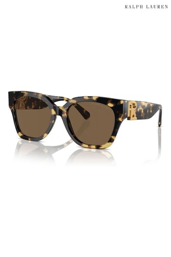 Ralph Lauren The Oversized Ricky Rl8221 Butterfly Brown lys Sunglasses (B47786) | £290