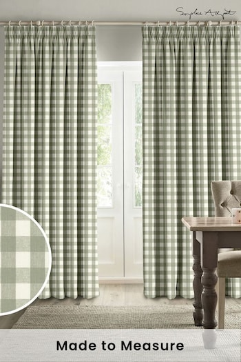 Sophie Allport Green Gingham Made to Measure Curtains (B47847) | £91