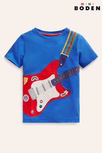 Boden Blue Appliqué Guitar T-Shirt (B47940) | £19 - £21
