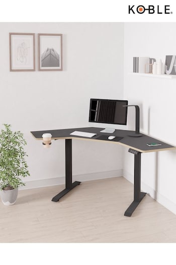 Koble Black Gino Corner Height Adjustable Desk (B47958) | £300