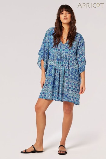 Apricot Blue Patchwork Kaftan Dress (B47969) | £35