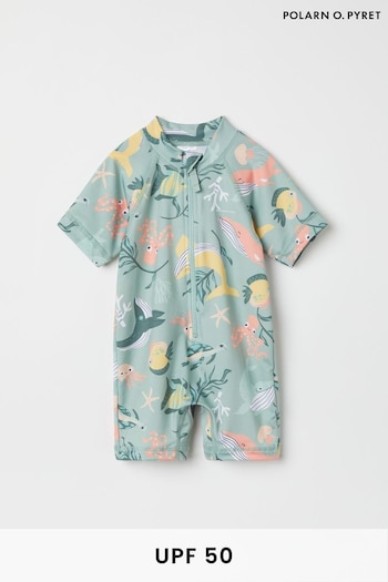 Polarn O Pyret Blue Sealife Print Sunsafe UV Swimsuit (B47975) | £38
