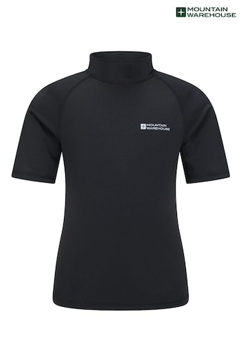 Mountain Warehouse Black Short Sleeved Kids Rash Vest (B48044) | £21