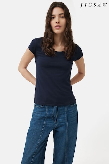 Jigsaw Supima Cotton Scoop Neck T-Shirt (B48071) | £28