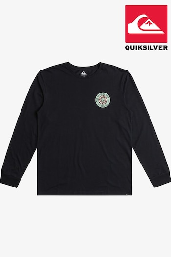 Quiksilver Bloom Chest Logo Long Sleeve Black T-Shirt (B48080) | £32