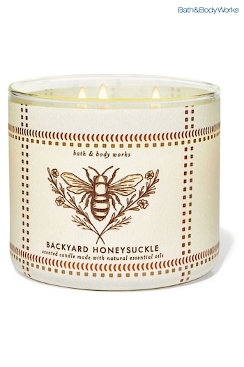 Bath & Body Works Backyard Honeysuckle 3-Wick Candle 14.5 oz / 411 g (B48194) | £29.50