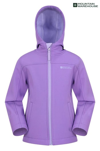 Mountain Warehouse Purple Chrome Exodus Kids Water Resistant Softshell Jacket (B48216) | £29