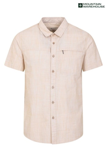 Mountain Warehouse Yellow Mens Coconut Slub Texture Cotton Shirt (B48260) | £29
