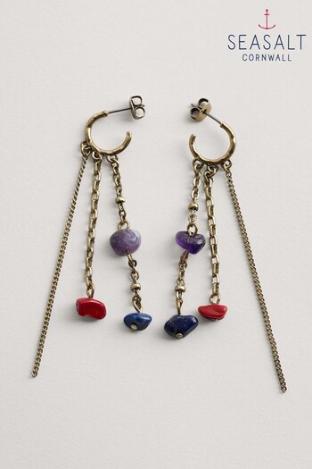 Seasalt Cornwall Black Arc Chain Drop Earrings (B48299) | £33