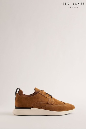 Ted Baker Haltonn Casual Wing Tip Brown Shoes Zuma (B48402) | £130