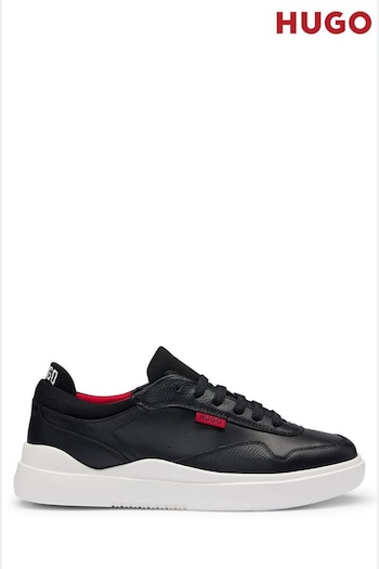 Leather Lace-up Black Trainers With Pop-Colour Details (B48454) | £189