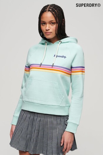 Superdry Green Rainbow Stripe Logo Hoodie (B48495) | £60