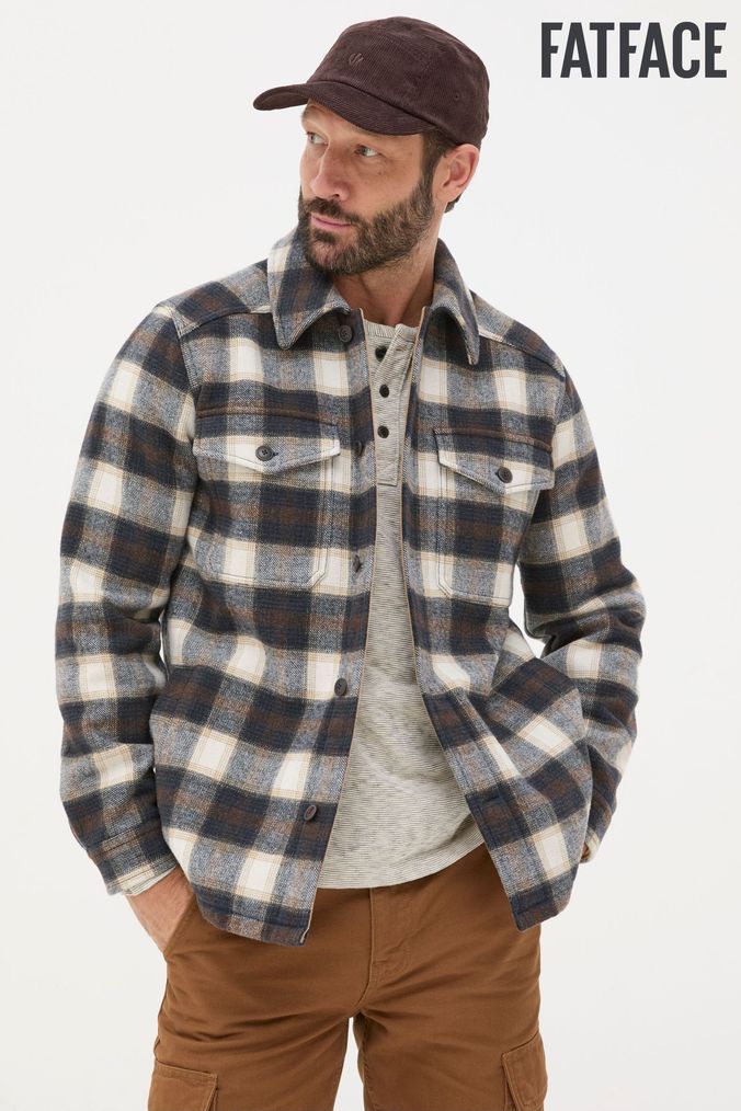 Mens checkered overshirt top