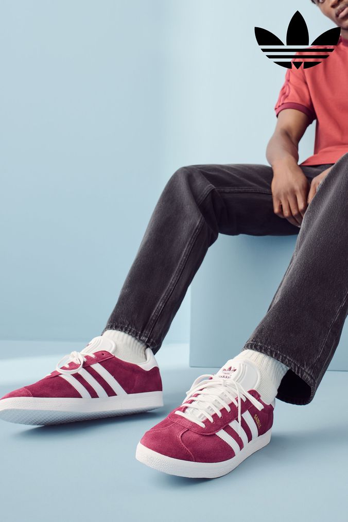 Mens adidas red trainers online