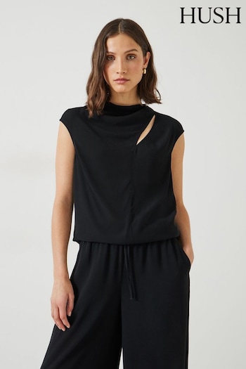 Hush Black Sienna Cut-Out Detail Top (B48622) | £59