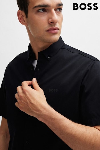 BOSS Black Regular-Fit Shirt in Cotton Piqué Jersey (B48645) | £99
