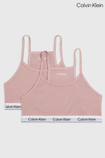 Calvin carnation Klein Pink Racerback Bralettes 2 Pack (B48665) | £29